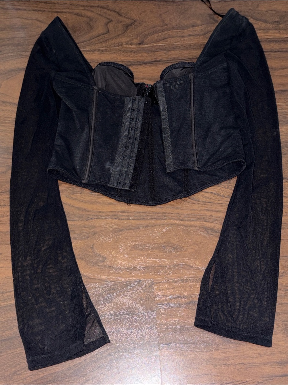 Garage Black Long Sleeve Bustier Corset Top - Picture 2 of 3